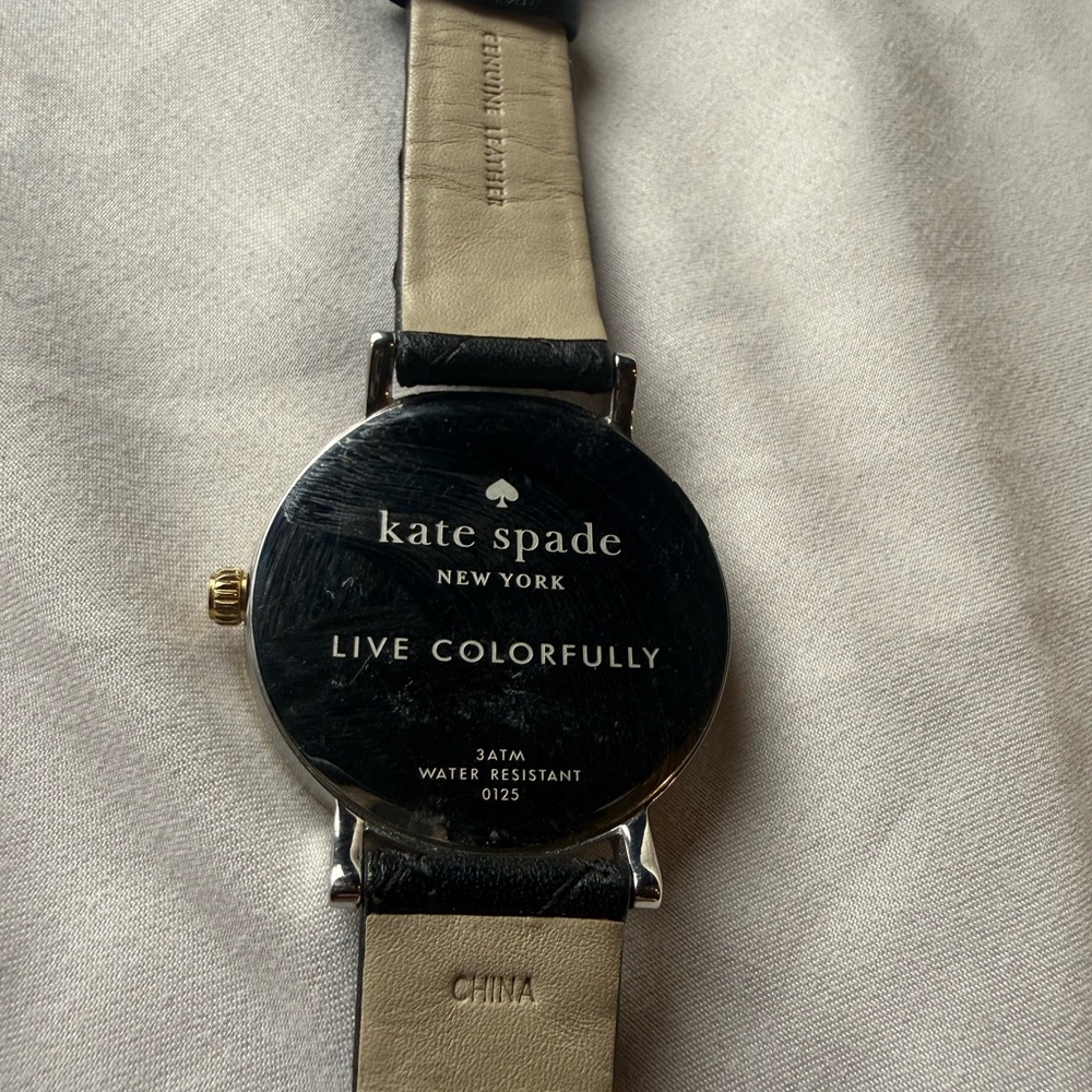 Kate Spade Black Quilted Leather Strap Watch - Picture 7 of 8